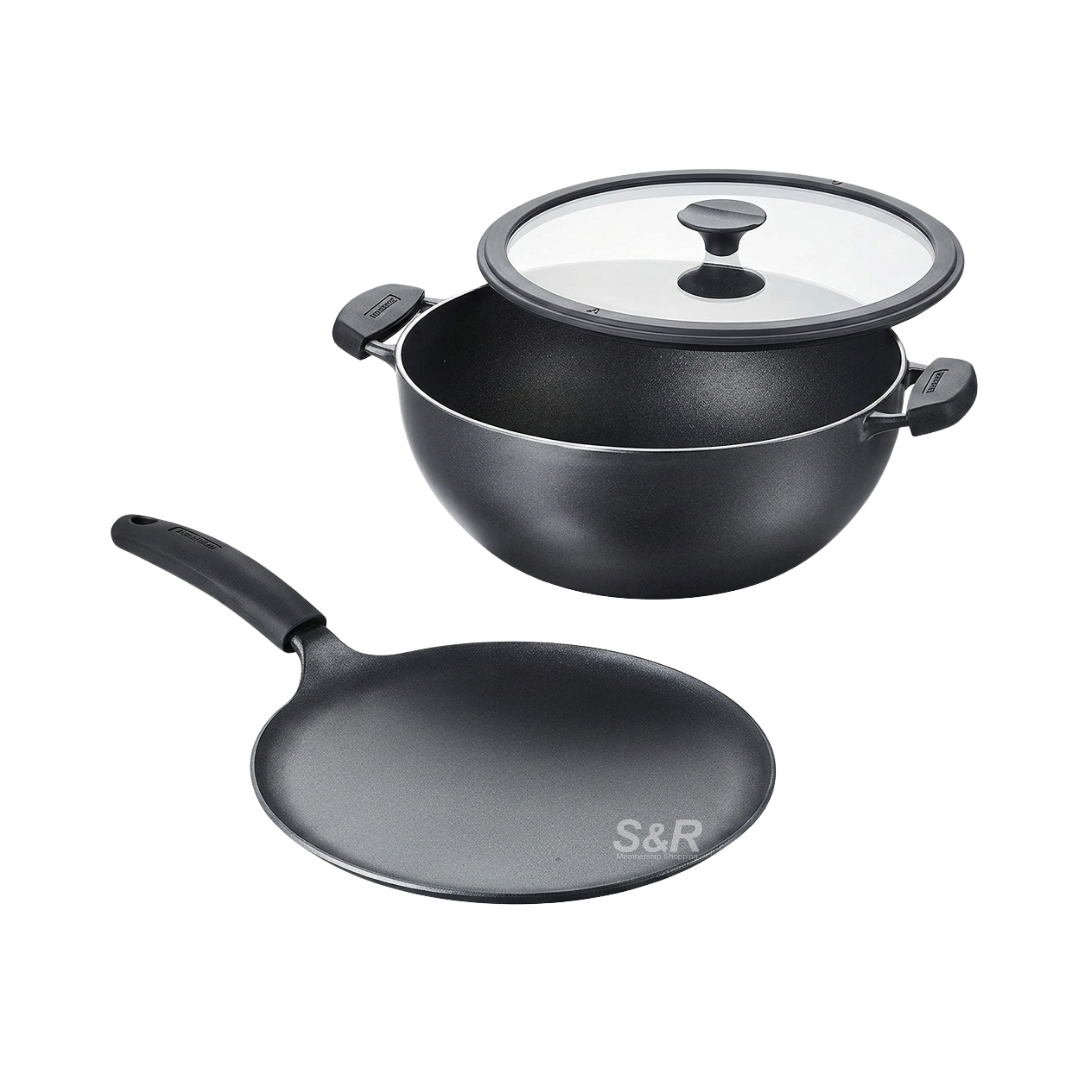 Tramontina Cast Iron Kadai & Tawa Set